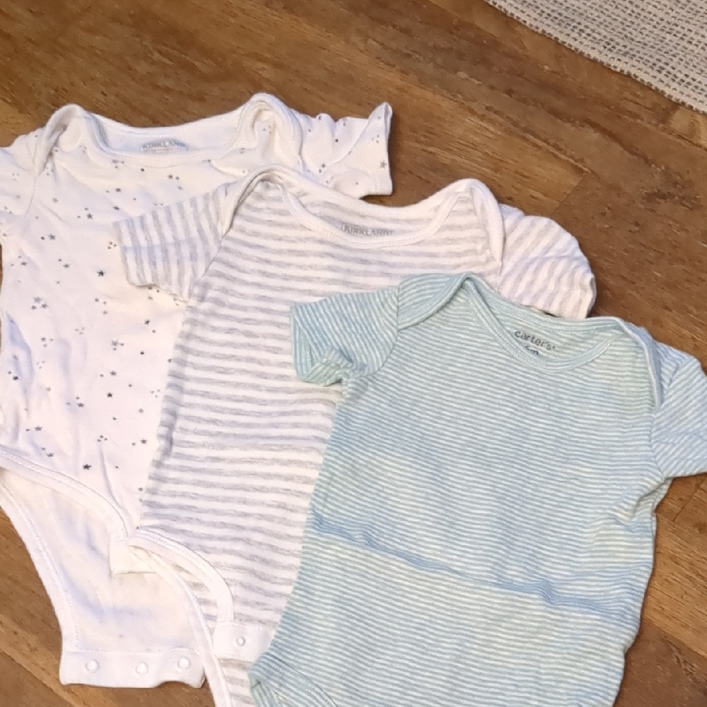 Carter's White and Gray Bodysuits Soft Cotton One Pieces